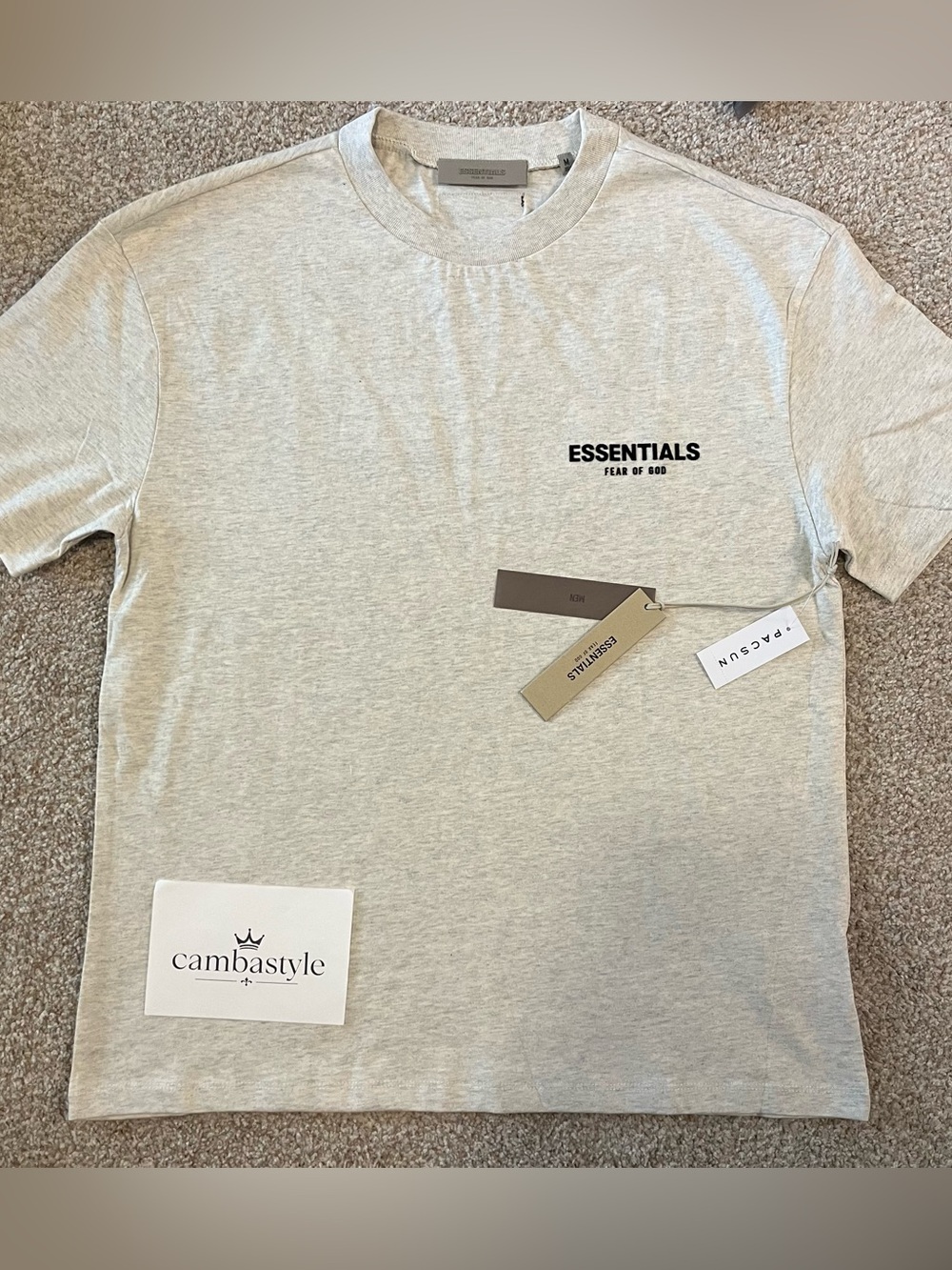 Essentials Men’s Heather Gray Short Sleeve Logo Tee